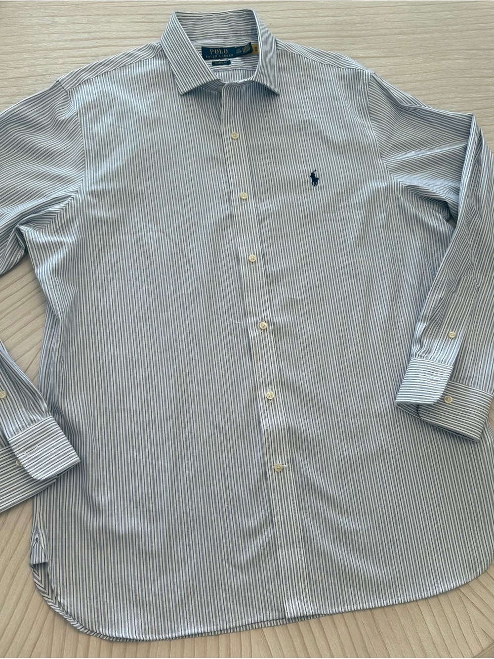 Ralph Lauren Light Blue and White Striped Dress Shirt